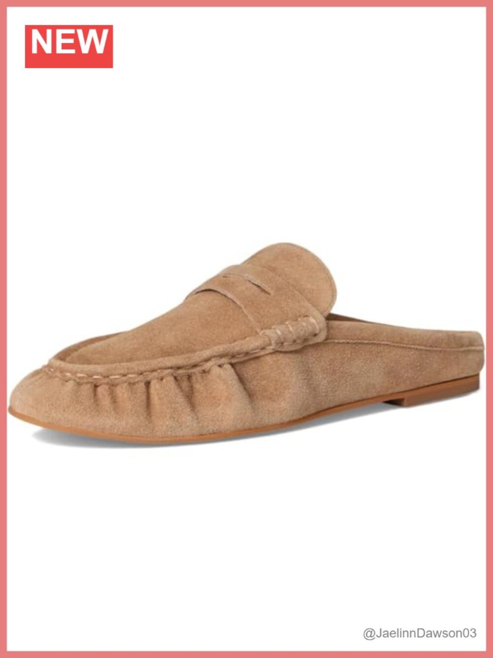 Women's Ruched Penny Loafer Mules Slip-On Suede Comfortable